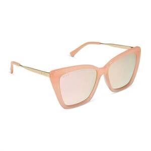 NEW DIFF women's becky ii oversized sunglasses in peach/cherry blossom mirror